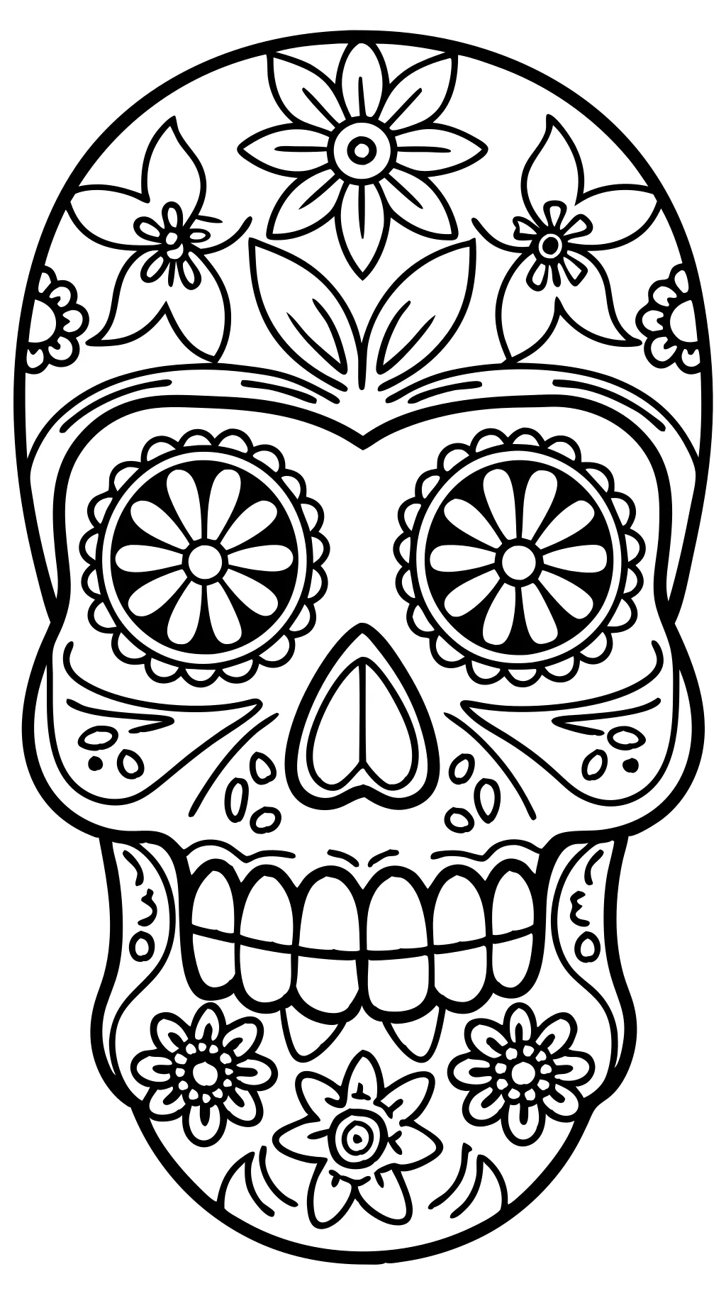 skeleton drawing skull pretty coloring page